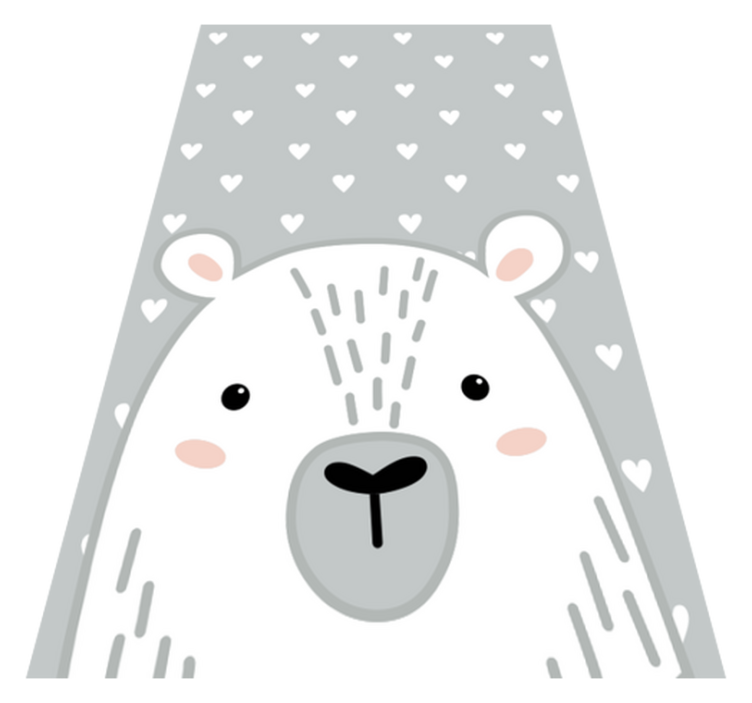 Grey baby bear nursery vinyl rug - TenStickers