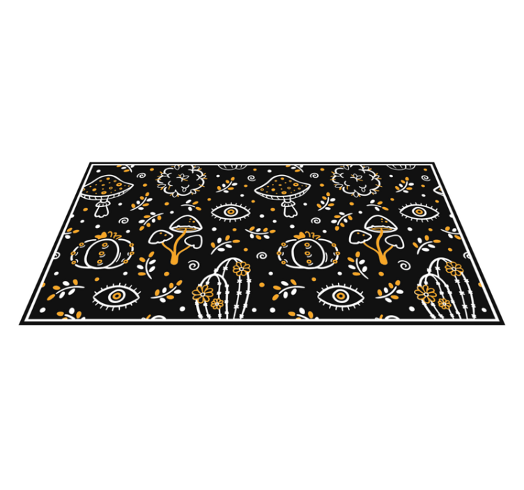 Mushroom artwork vinyl rug flowers - TenStickers