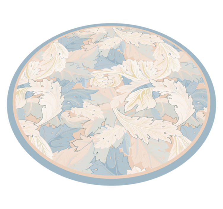 Soft Leaf Pattern vinyl rug flowers - TenStickers