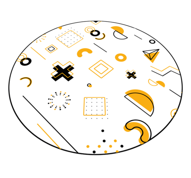 Geometric vinyl rug with modern mathematical shapes - TenStickers