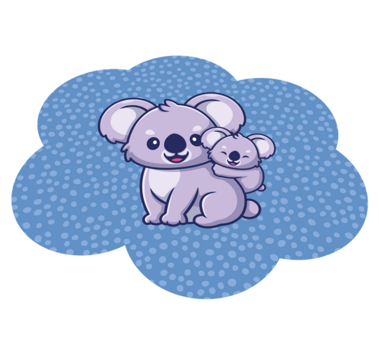 Cute Koala Pair kids vinyl rug - TenStickers