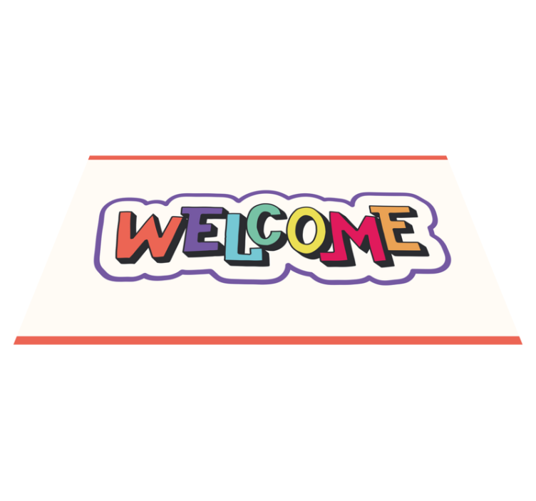 Colorful welcome sign entrance hall vinyl rug - TenStickers