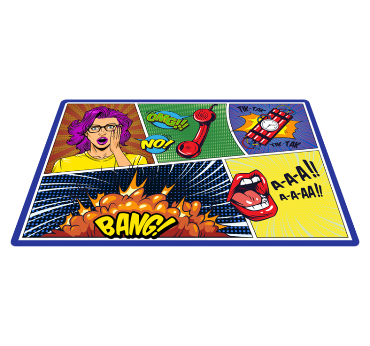 Comics with explosive rays bedroom rug - TenStickers