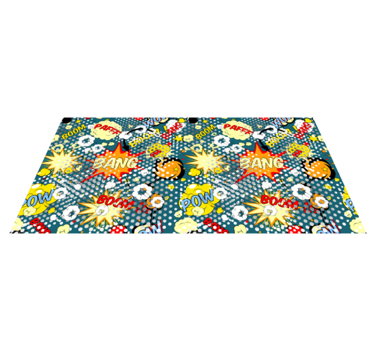 Comic book explosions teenage bedroom vinyl rug - TenStickers