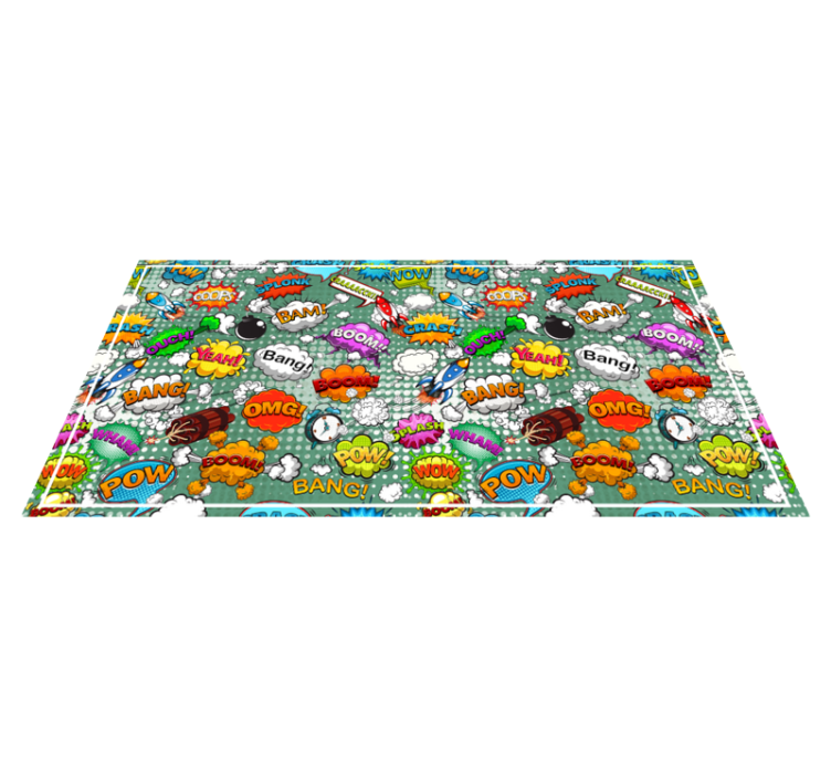 Comic audio effects teenage bedroom vinyl rug - TenStickers