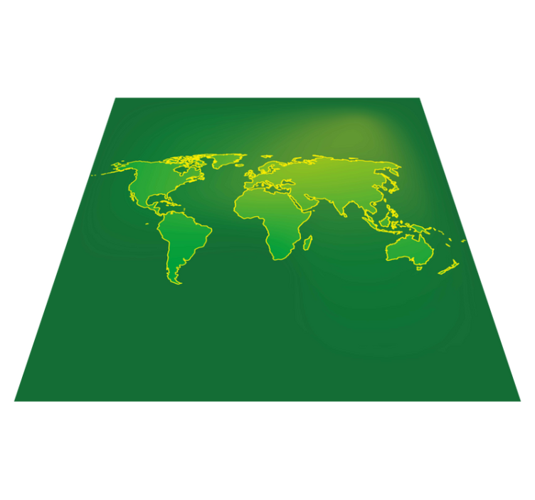 Emerald Planet Contour world map vinyl rug - TenStickers