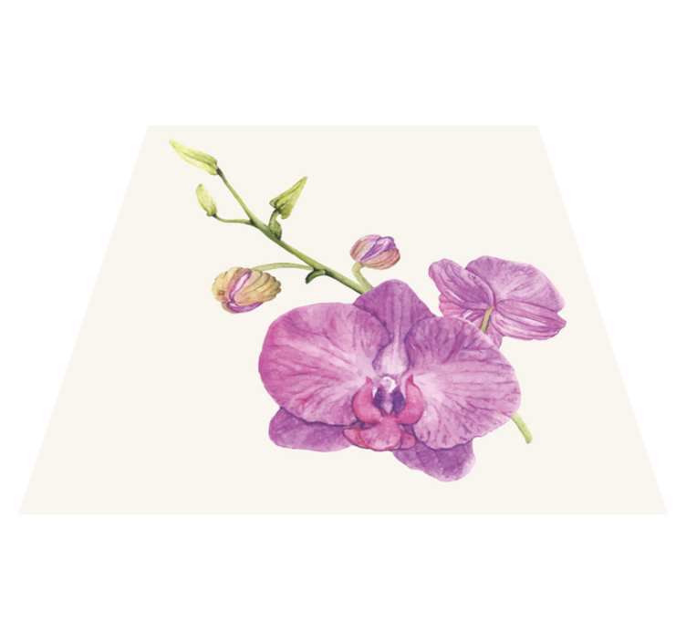 Purple Orchid Blooms vinyl rug flowers - TenStickers