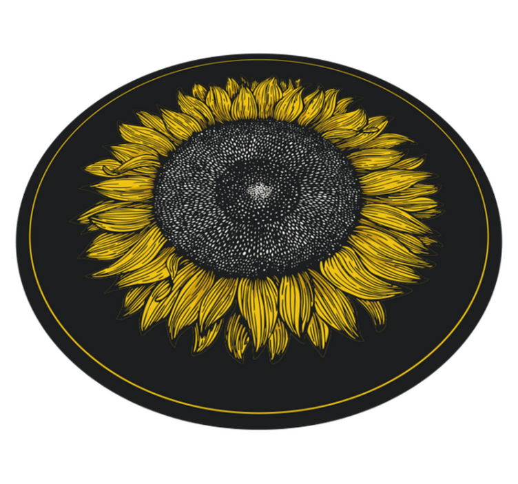 Big sunflower design vinyl rug flowers - TenStickers