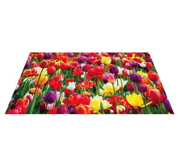 Vibrant Tulip Arrangement vinyl rug flowers - TenStickers