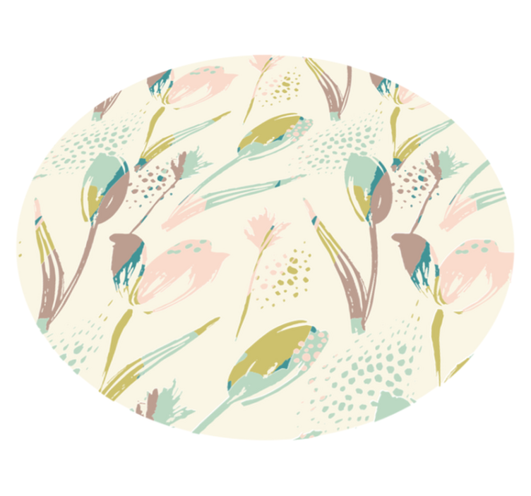 Floral Patterns Circle vinyl rug flowers - TenStickers