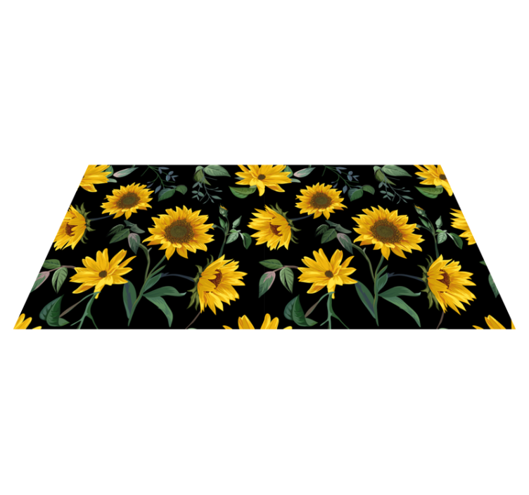Sunflower Floral Pattern vinyl rug flowers - TenStickers