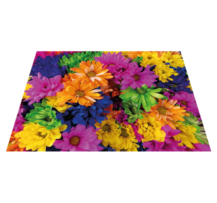 Colorful Floral Display vinyl rug flowers - TenStickers
