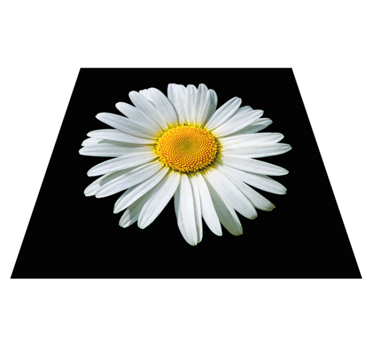 Black and white daisy flower floral rug - TenStickers