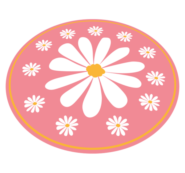 Pink Flower Arrangement vinyl rug flowers - TenStickers