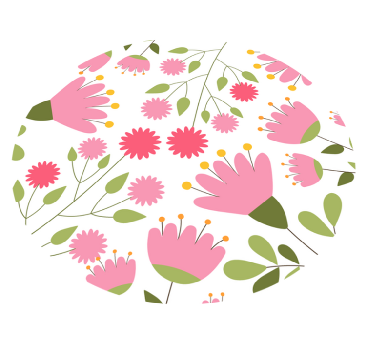 Floral Pattern Delight vinyl rug flowers - TenStickers