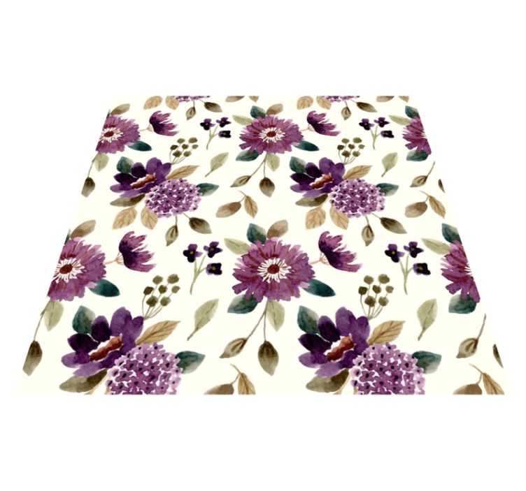 Purple and green floral rug - TenStickers