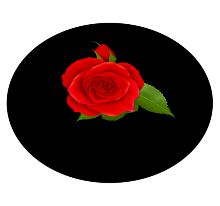 Red Rose Delight vinyl rug flowers - TenStickers