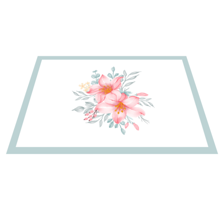 Pink Floral Elegance vinyl rug flowers - TenStickers