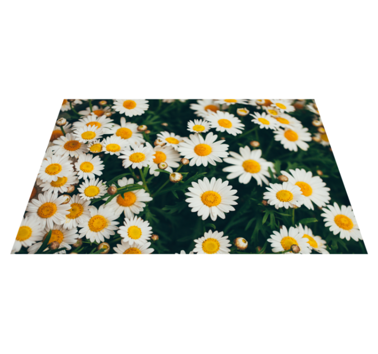 Daisy Floral Print vinyl rug flowers - TenStickers