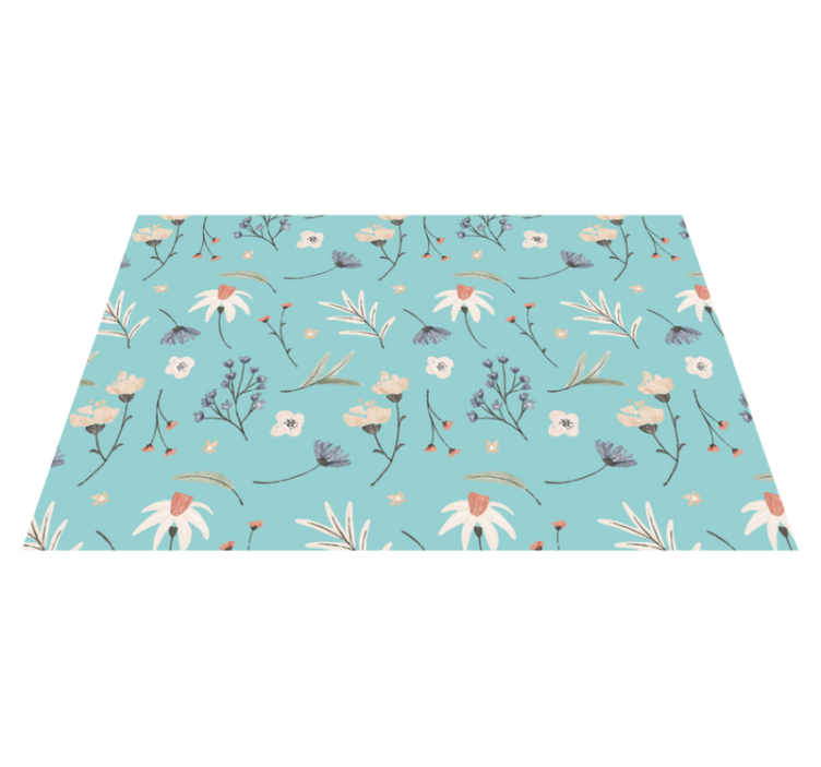 BLOOMING FLORAL PATTERNS vinyl rug flowers - TenStickers