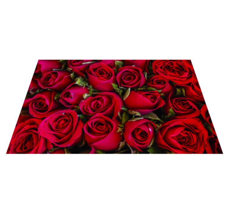 Multiple roses and leaves floral rug - TenStickers