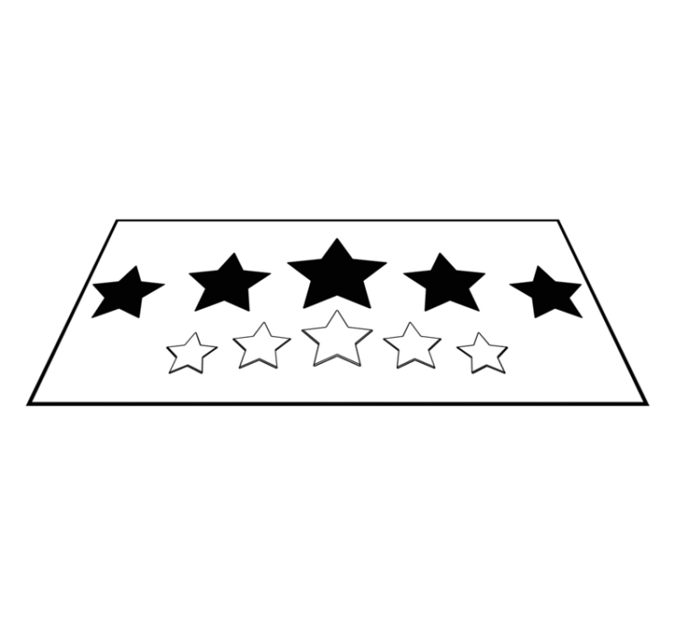 White and black motif star vinyl rug - TenStickers