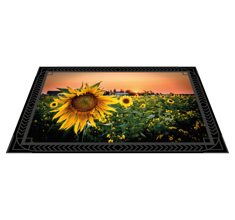 Sunflower sunset vinyl rug flowers - TenStickers