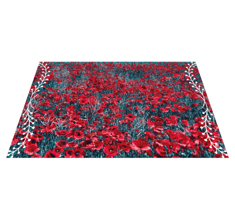 Vinyl rug flowers vibrant poppy field - TenStickers