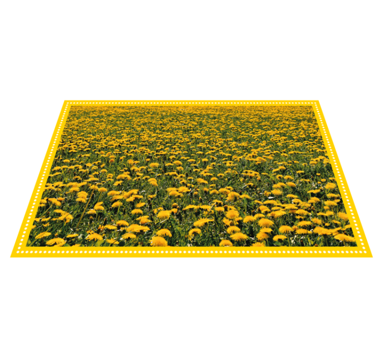 Sunflower field vinyl rug flowers - TenStickers