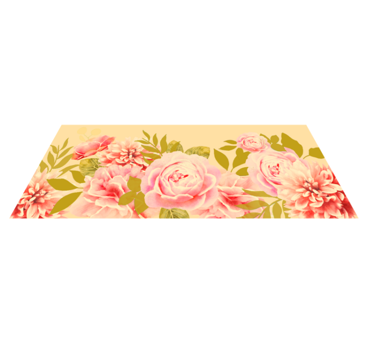 Blooming Floral Elegance vinyl rug flowers - TenStickers