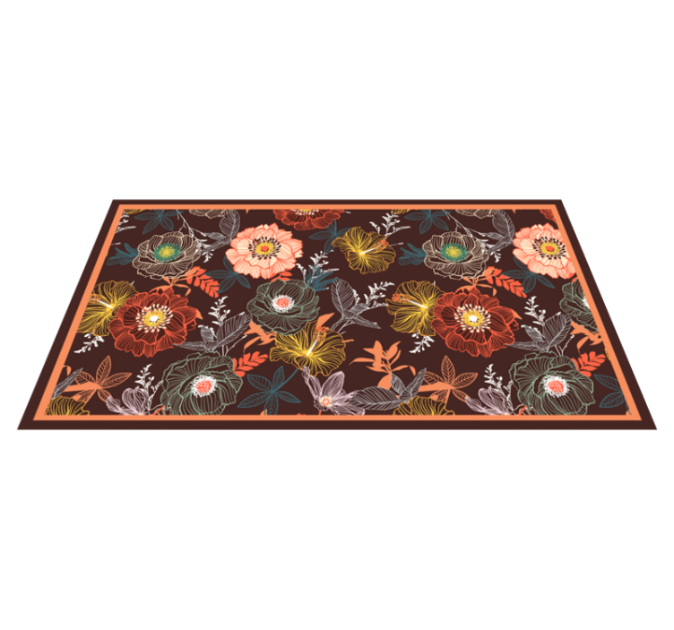 Vintage burst design vinyl rug flowers - TenStickers