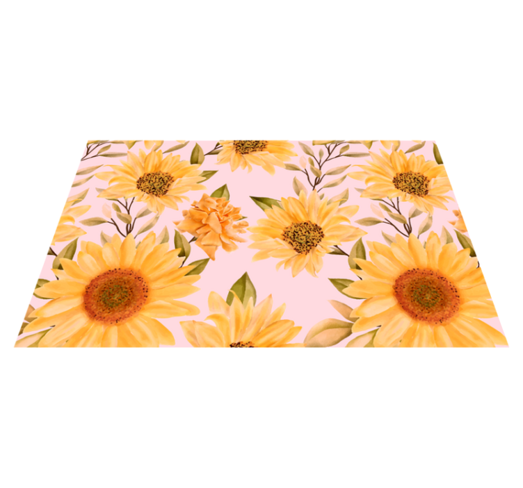 Sunflower Floral Concept vinyl rug flowers - TenStickers