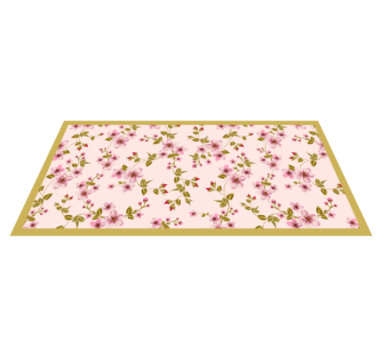 Floral Blossom Motif vinyl rug flowers - TenStickers