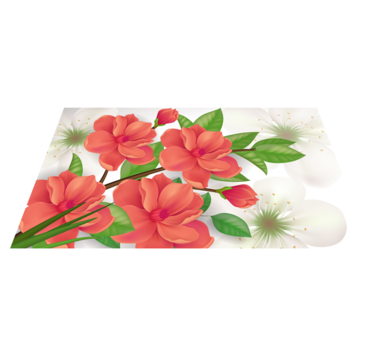 Colorful Blossom Arrangement vinyl rug flowers - TenStickers