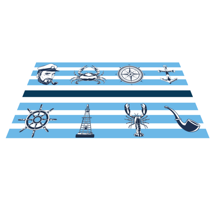 Coastal Nautical Themes vinyl rug bathroom - TenStickers
