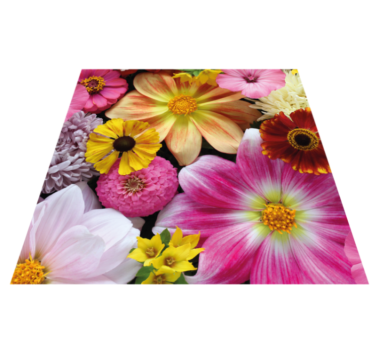 Beautiful realistic arrangement vinyl rug flowers - TenStickers