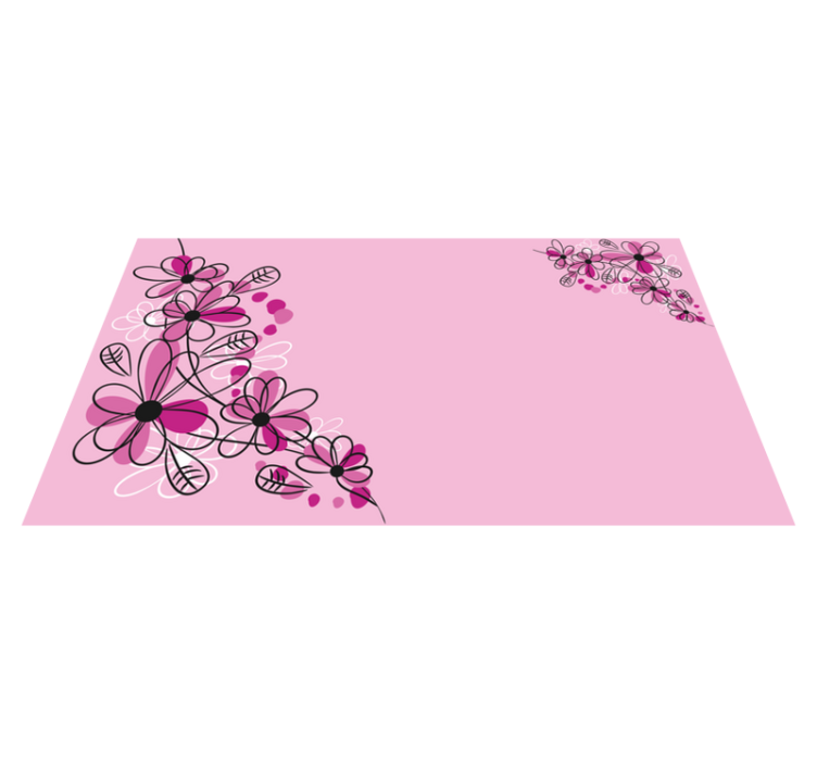 Floral Pink Charm vinyl rug flowers - TenStickers