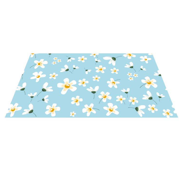 Daisy Blossom Pattern vinyl rug flowers - TenStickers