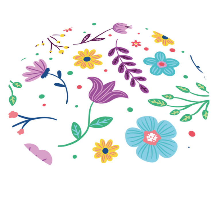 Lively Floral Inspiration vinyl rug flowers - TenStickers