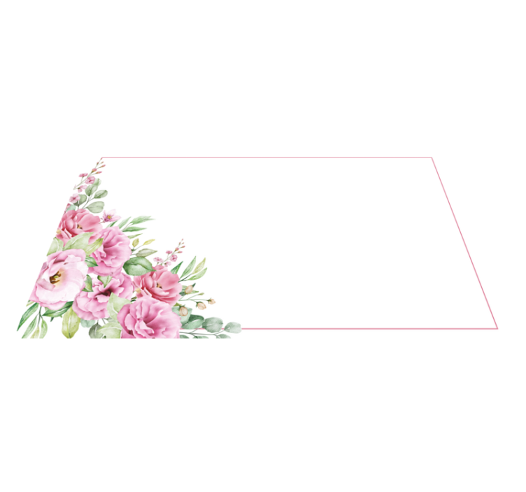 Pink elegant arrangement vinyl rug flowers - TenStickers