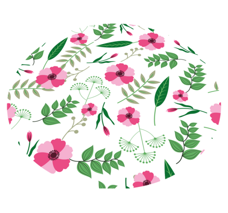 Charming Floral Pattern vinyl rug flowers - TenStickers
