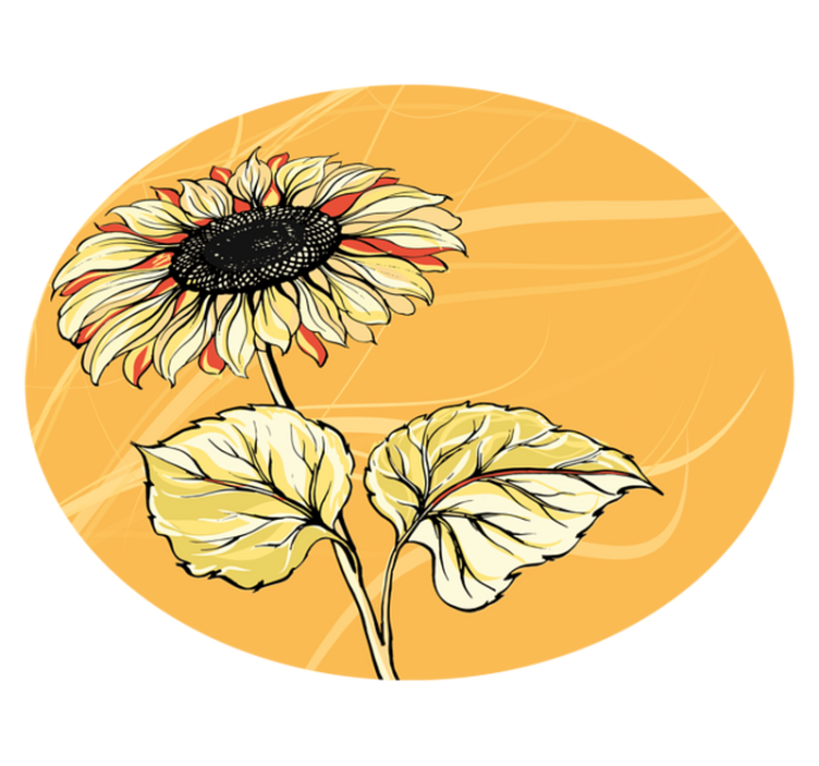 Bright Sunflower Blossom vinyl rug flowers - TenStickers