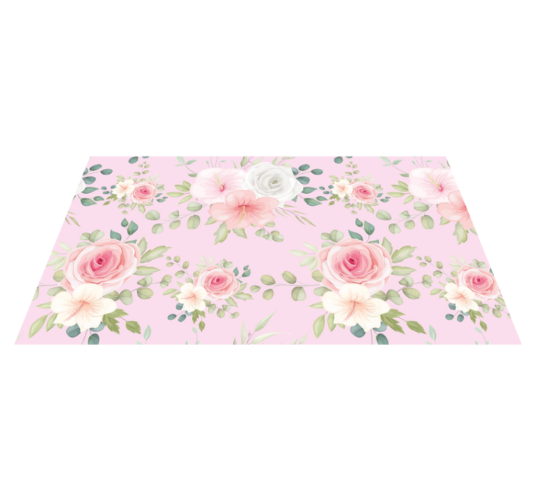 Graceful blossom vinyl rug flowers - TenStickers