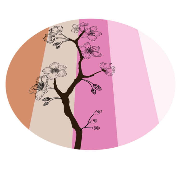 Cherry Blossom Elegance vinyl rug flowers - TenStickers