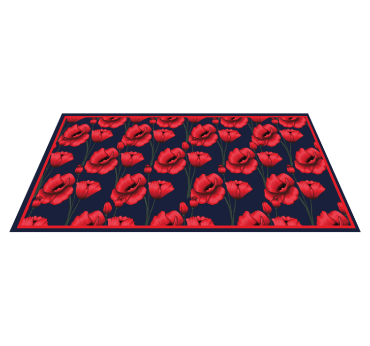 Red Poppy Arrangement vinyl rug flowers - TenStickers