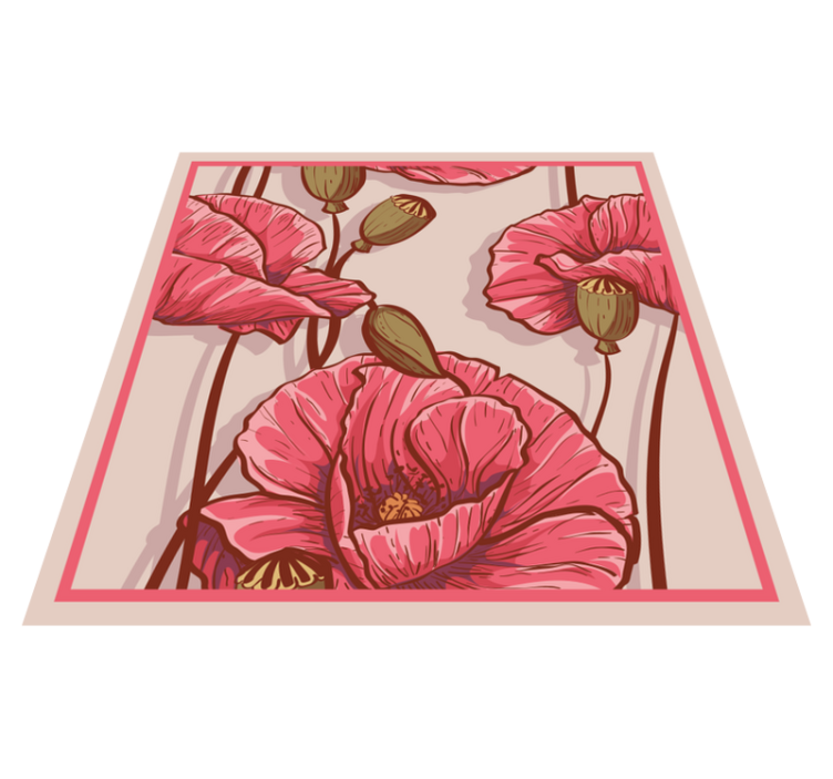 Stylish Floral Design vinyl rug flowers - TenStickers
