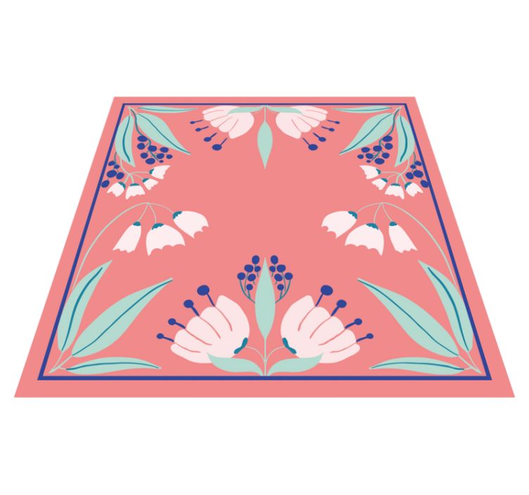 Pattern palette vinyl rug flowers - TenStickers