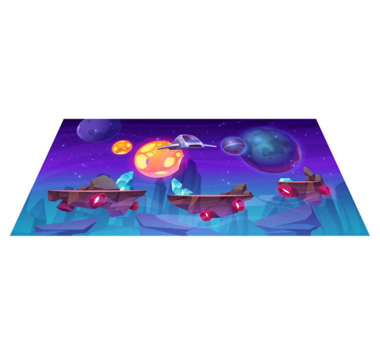 Intergalactic adventure vinyl rug - TenStickers