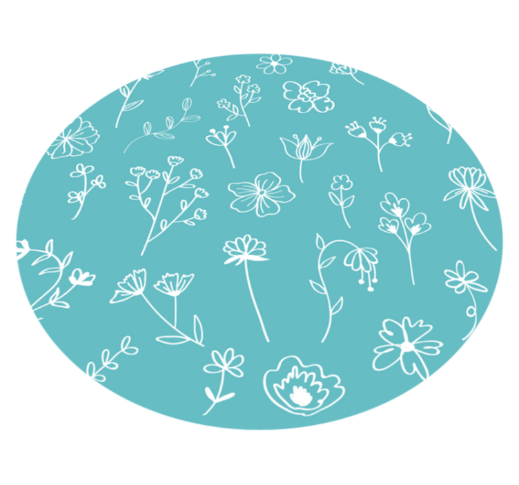 Elegant illustrations vinyl rug flowers - TenStickers