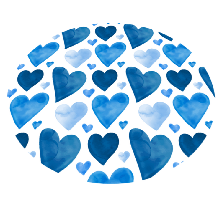 Blue heart pattern teenage bedroom vinyl rug - TenStickers